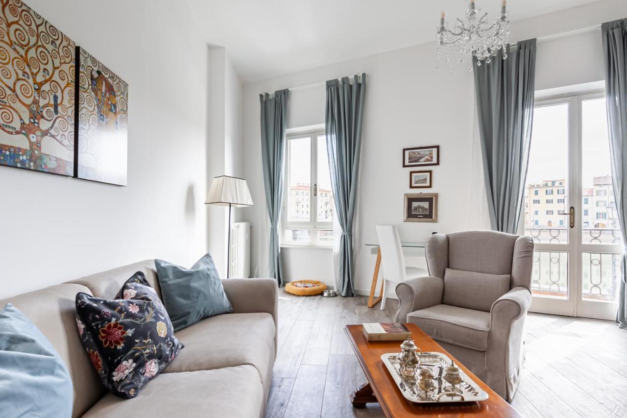 Lungarno Elegant Apartment With Panoramic Balcony Pisa Eksteriør bilde